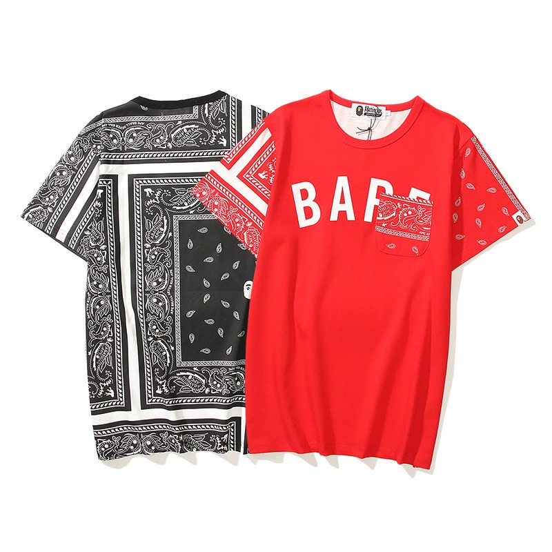 BAPE Ape Head Color Block Printing Cotton T-Shirt BAPE Ape Head Color Block Printing Cotton T-Shirt
