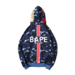 BAPE X 1ST Ape OG Blue Full Camo Shark Full Zip up Hoodie