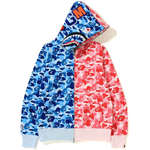 BAPE X ABC Separate Shark Full Zip Hoodie – Pink-Blue BAPE X ABC Separate Shark Full Zip Hoodie – Pink-Blue