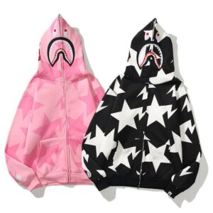 BAPE Black & Hoodie Pink Zipper