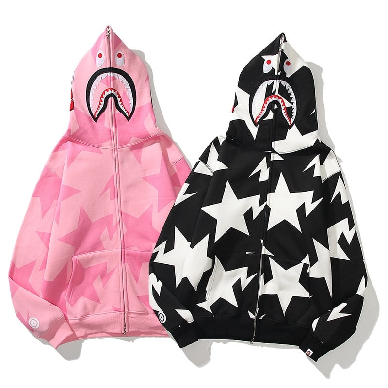BAPE Black & Hoodie Pink Zipper BAPE Black & Hoodie Pink Zipper
