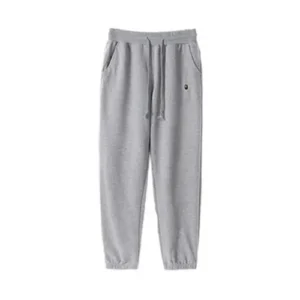 BAPE X Embroidery Gray Heather Fleece Casual Pant
