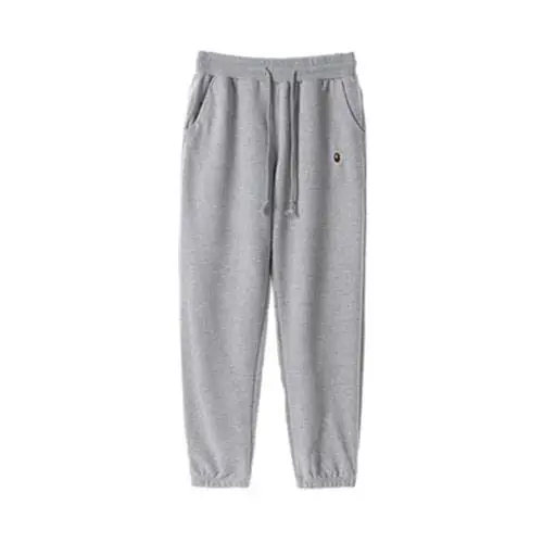BAPE X Embroidery Gray Heather Fleece Casual Pant BAPE X Embroidery Gray Heather Fleece Casual Pant
